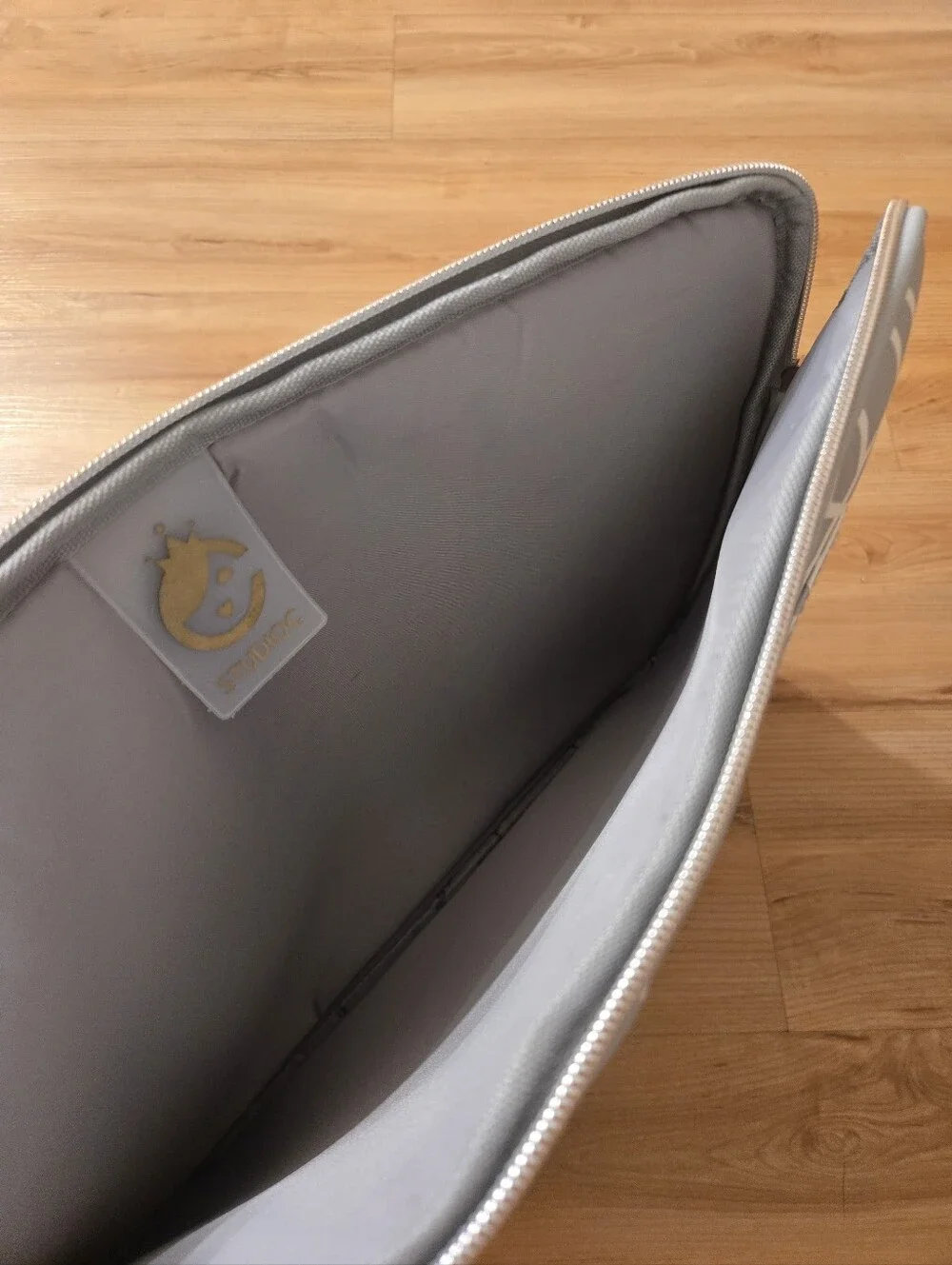 Studio Light Gray Padded Laptop Sleeve with Front Zip